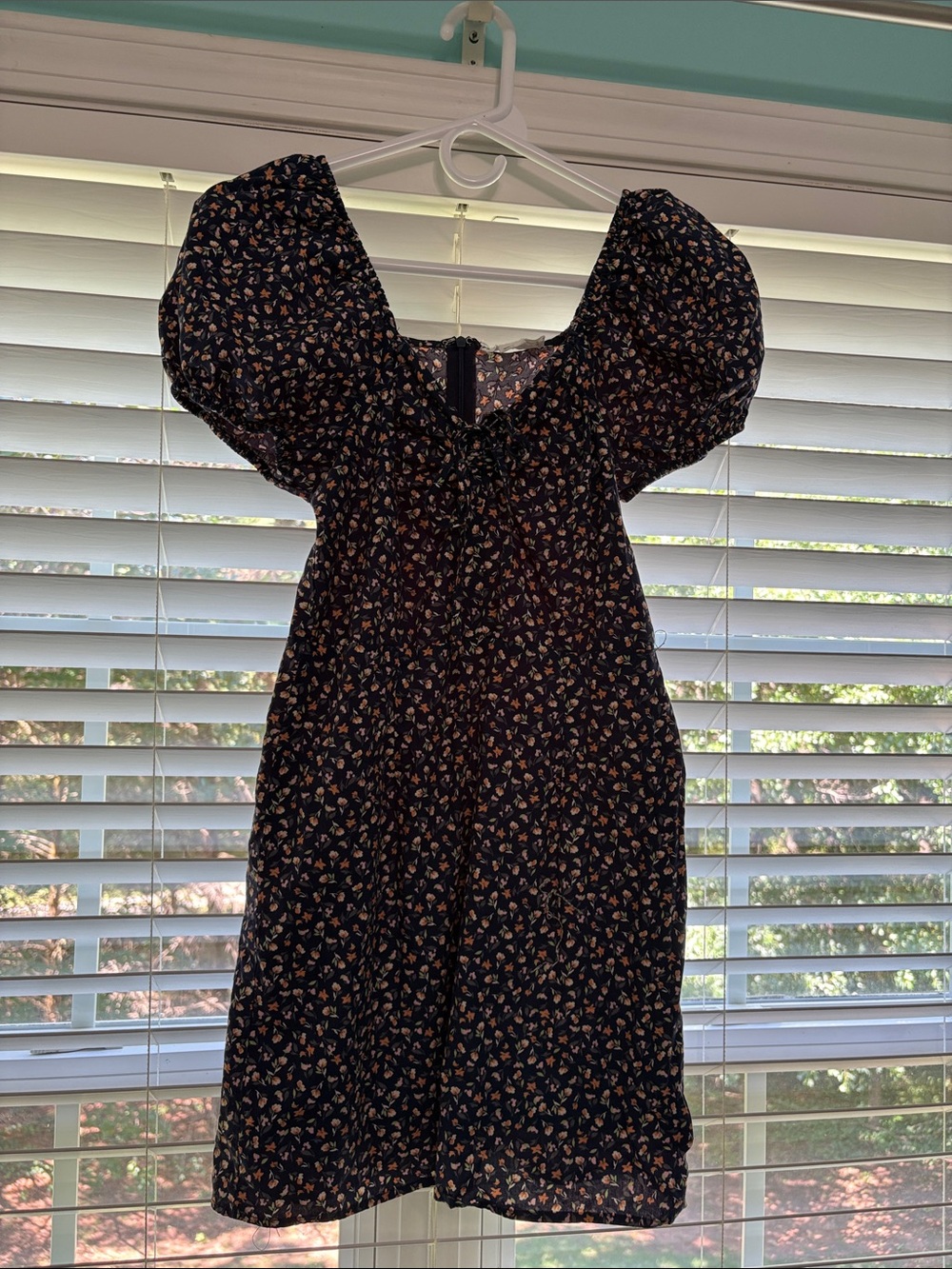 Love Riche Black Floral Sundress with Puff Shoulders